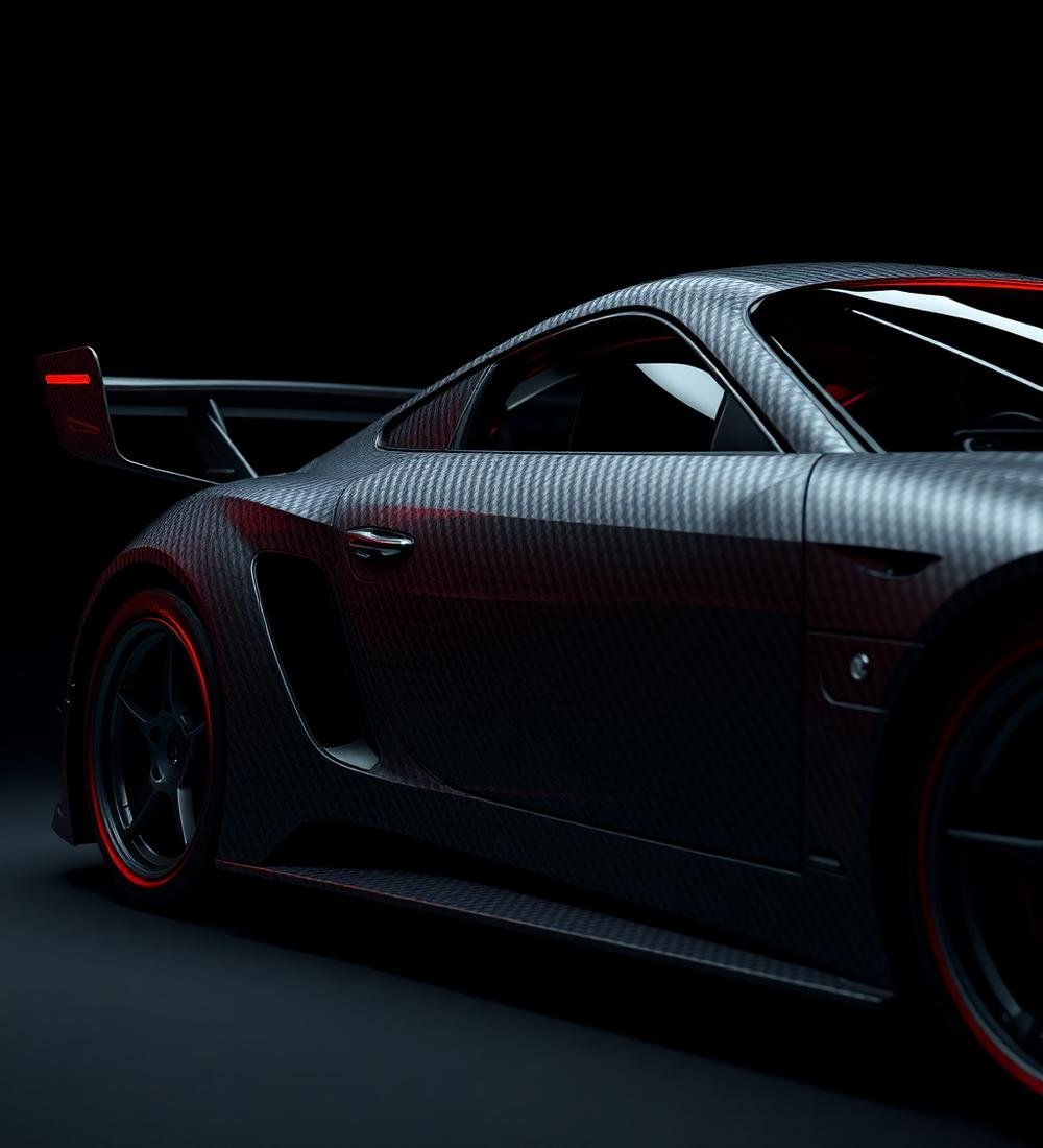 Carbon fiber body and door panels of a race car